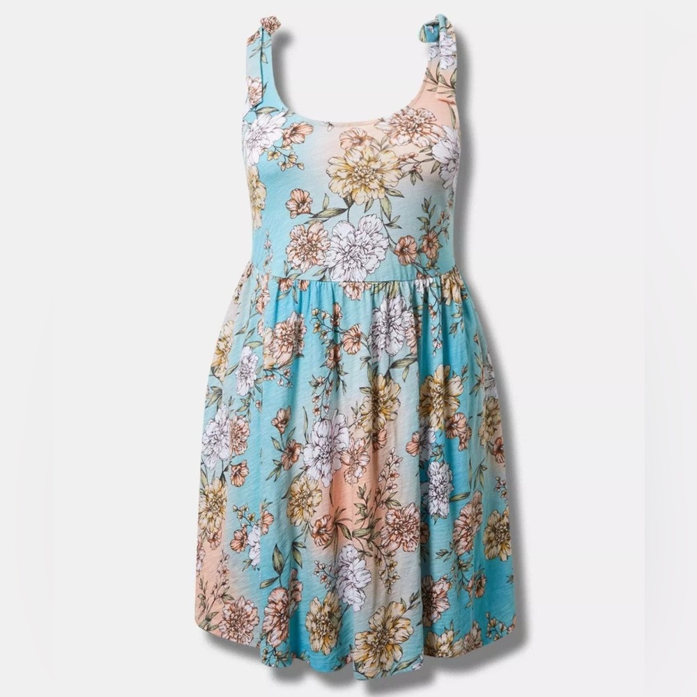 Torrid Cream and Brown A-Line Sundress